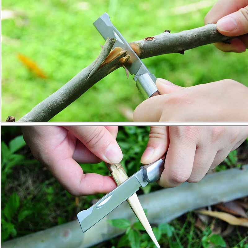 Veredelungswerkzeuge Faltbares Veredelungsmesser Professioneller Gartenveredelungsschneider Edelstahl Holzgriff Veredelungsmesser