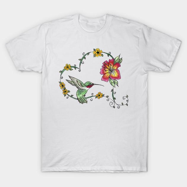 Men Black Print T-shirt Hummingbird Heart No-Cut Transfer Paper Print Cotton Tshirt L белый