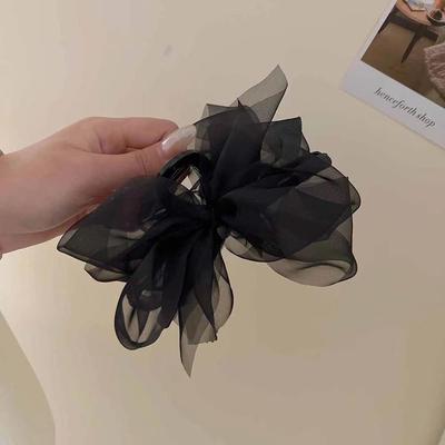 Korean Style Mesh Flower Claw Clip - Elegant Hair Accessory for Women