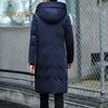 Men Cotton Coat Hooded Long Sleeve Solid Color Quilted Jacket with Multi Pockets Thickened Warm Windproof Winter Outerwear