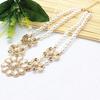 Yousheng Women Necklace Bohemian Elegant Double-layer Sun Flower Pendant Geometric Ladies Faux Pearl Choker Necklace Jewelry Decoration Gift for