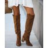New Style Popular Women Fashionable Casual Vintage Retro Long Knee-high Cowboy Boots Square Heel Shoes Boots Woman Zapatos Mujer
