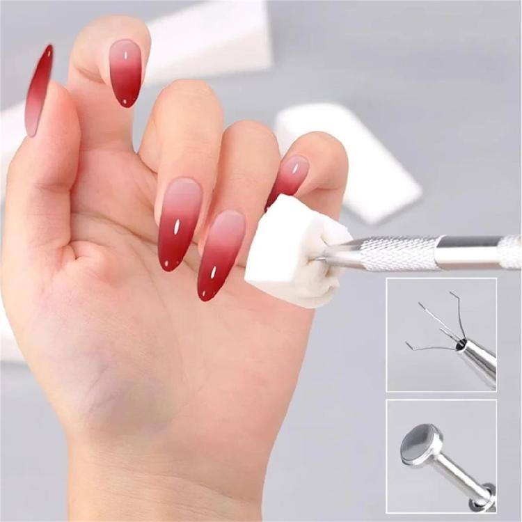Soft Nail Sponges for Omber,Soft Nail Art Sponges Auras Nails,Omber Nail Brush with Grabbing Pen Manicure Nail Art Tools