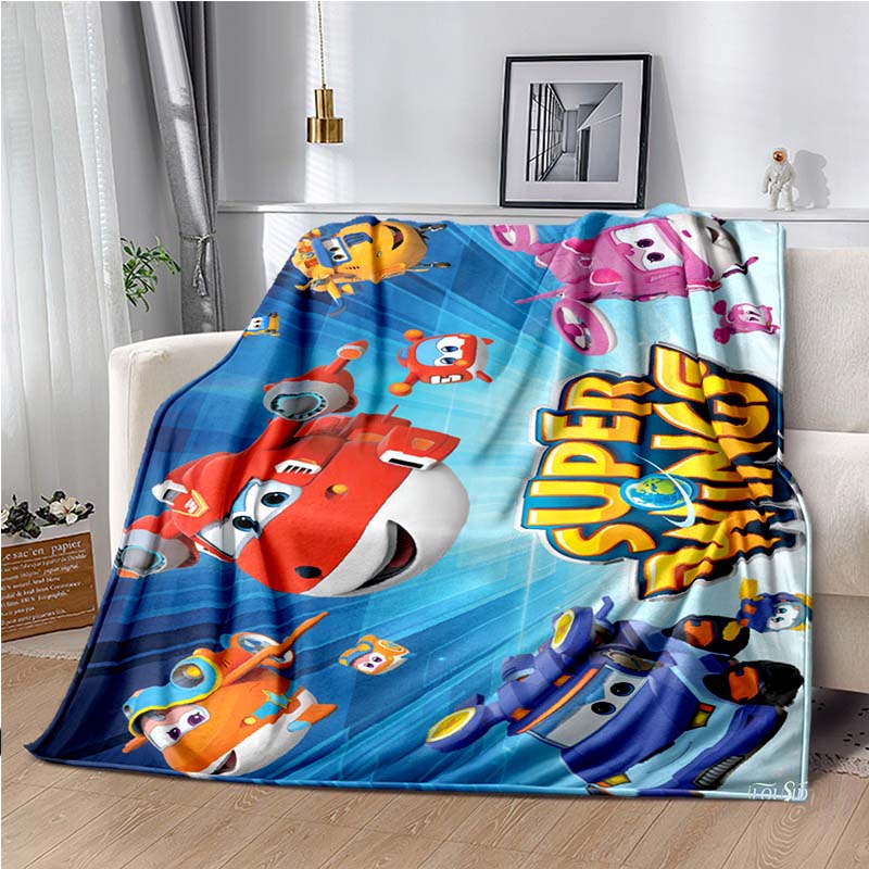 Cartoon Anime Super Wings Throws Blanket for Bedding Picnic Kid Super Soft Cute kawai high quality Flannel Blanket birthday gift