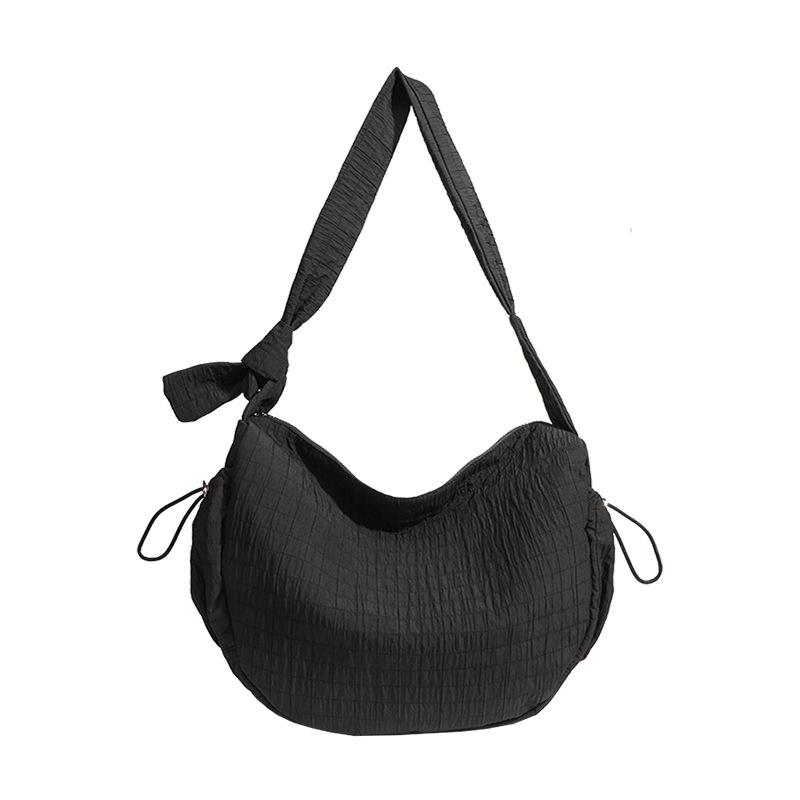 Jesenná a zimná kórejská verzia lenivého štýlu taška tote niche móda skladaná so sťahovacou šnúrkou crossbody plátenná taška športová taška do posilňovne