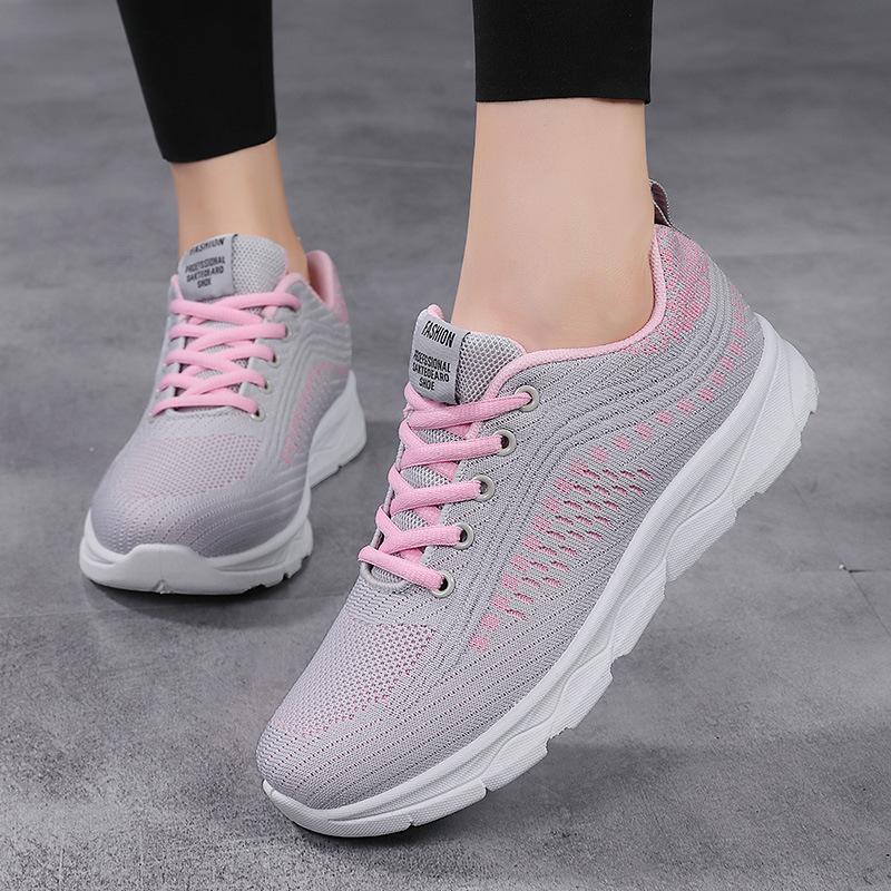 

Spring and Autumn Women s Shoes Mesh Breathable Sneakers Women s Walking Casual Travel Shoes Lightweight Flying Weaving Student Running Shoes 41