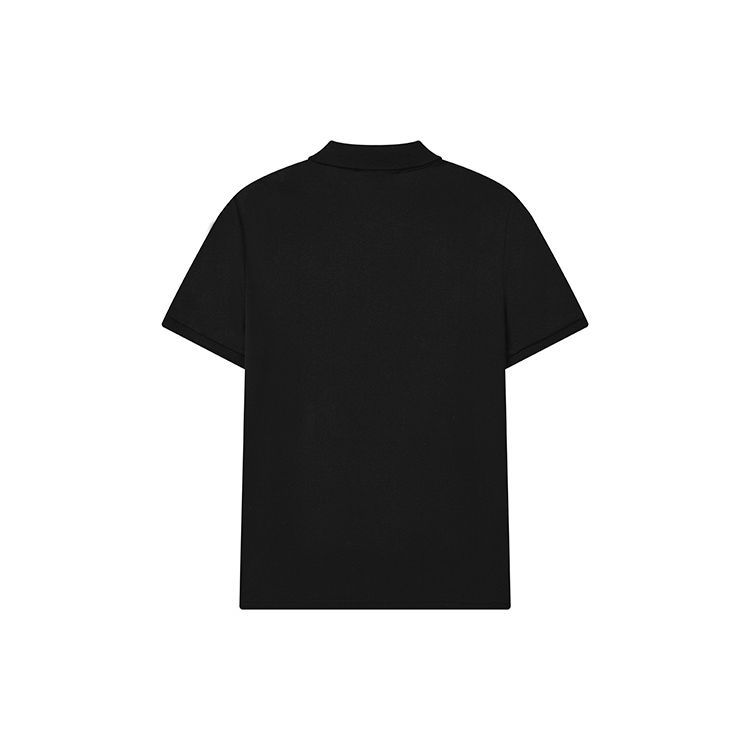 Fila Solid Color Logo Sports Casual Knit Short Sleeve Polo Shirt Men Tops Black F11M228107FBK