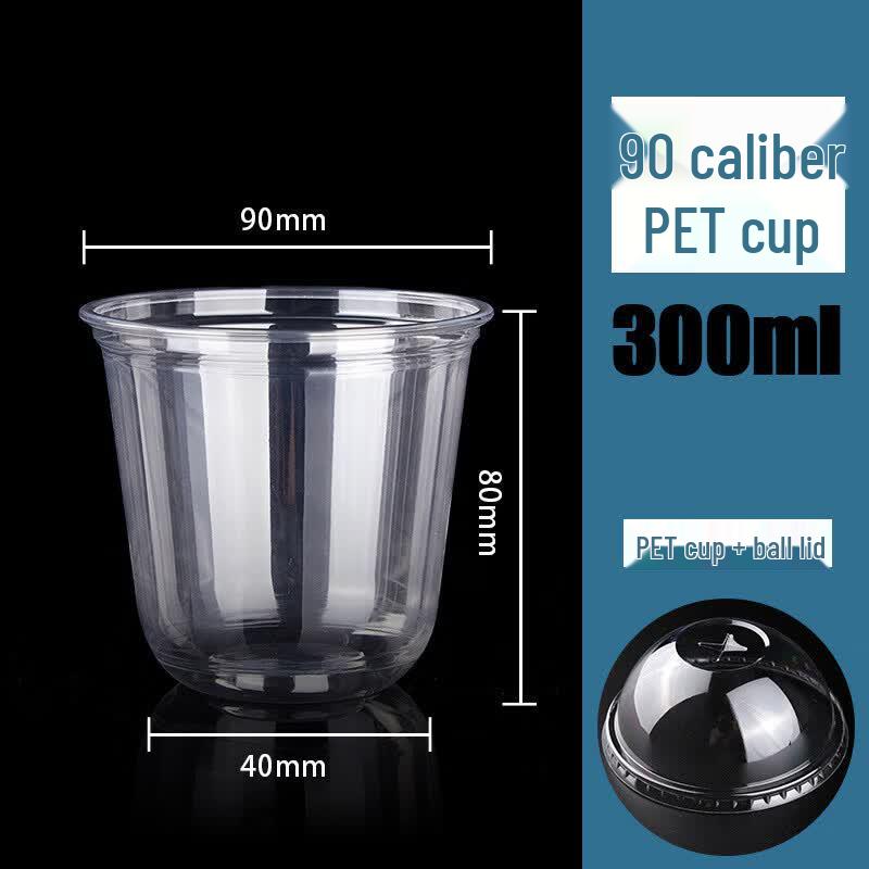 Disposable Plastic U-Shaped Milk Tea & Coffee Cups with Dome Lids