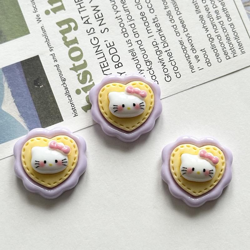 10 Pcs New Kawaii Cartoon Kitten Anime Characters Resin Scrapbook Diy Jewelry Gift Bow Knot Decorate Hairpin Accessories A26