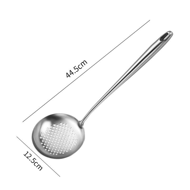 Stainless Steel Kitchen Utensil Soup Ladle Solid & Slotted Turner Wok Spatula Kitchen Colander Strainer with Ergonomic Handle
