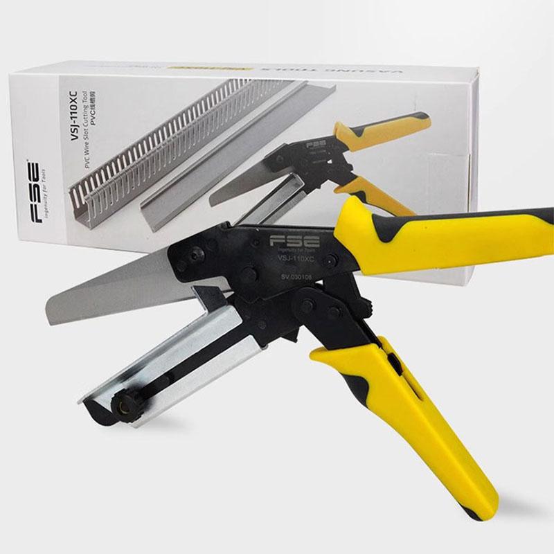 

Инструмент для резки ПВХ кабельных каналов VSJ-110XC Зажим Ножницы для резки пластиковых коробов с регулируемым углом: 45/90 градусов Длина изделия 280 мм