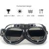 evomosa Motorcycle Motocross PC Lens Foldable Ski Goggles Windproof Dustproof Retro Vintage Goggles Oval Foldable Bike Goggles (Black)