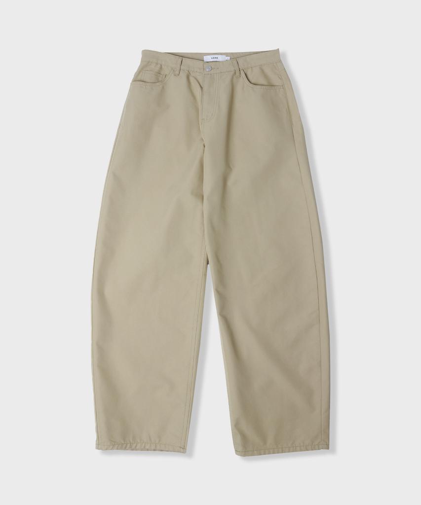 LEIRE Curved Cotton Chino Pants [Beige]