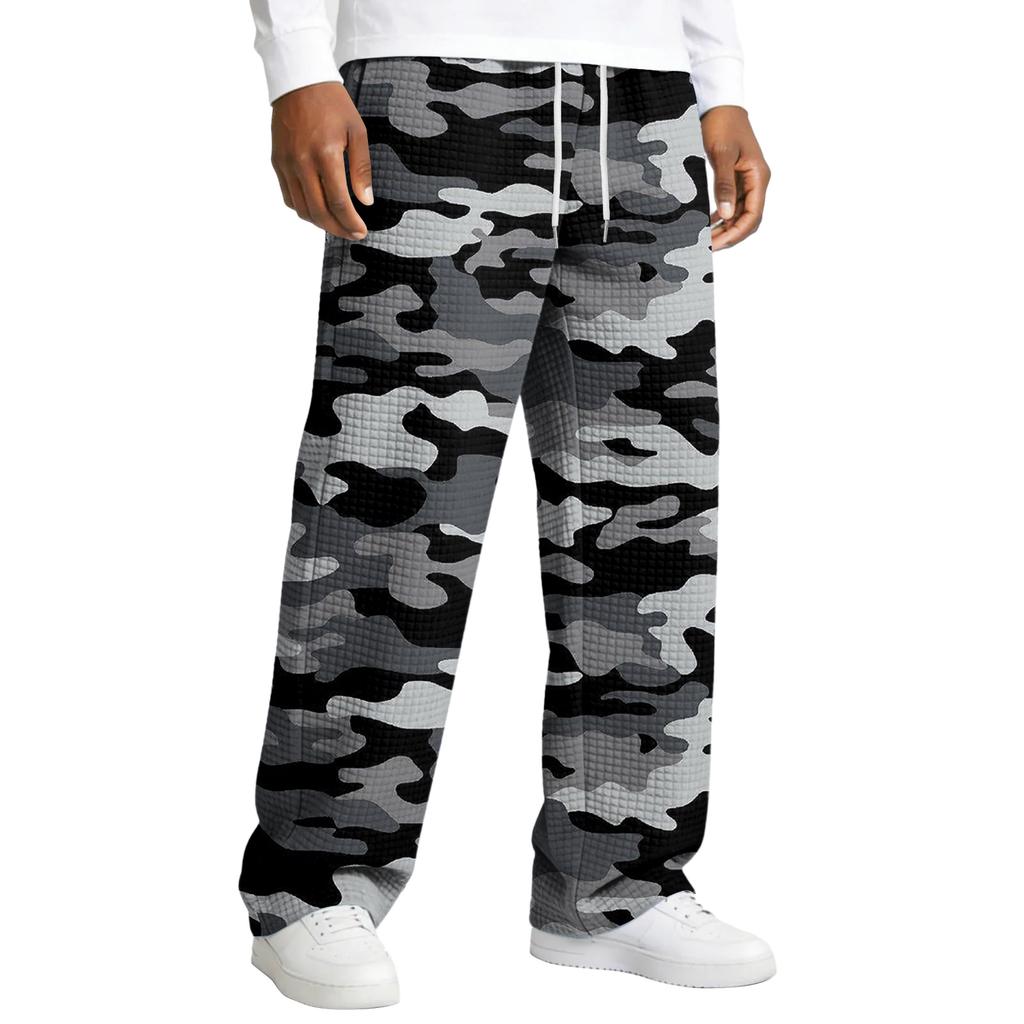 Men's Relaxed-Fit Drawstring Straight-Leg Pants