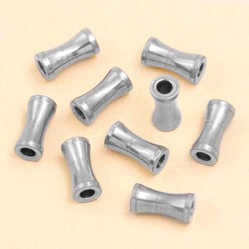 Two-Color Stainless Steel Bamboo Joint Beads for DIY Bracelets 1 piece