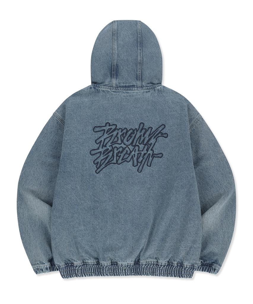 Brownbreath Denim Hood Zip Up - Blue