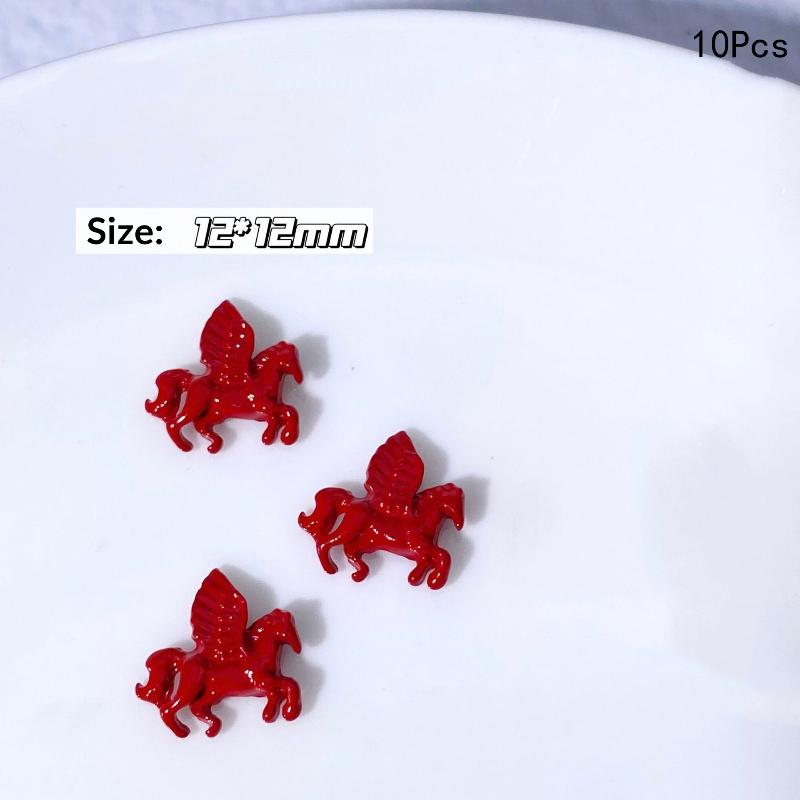 3DCartoon Alloy Pony Nail Accessories Stylish Three-dimensional Horse Nail Decoration For Girls Manicure Accessories