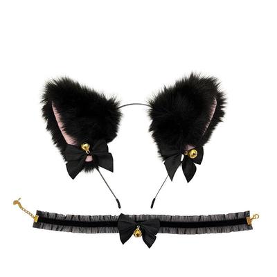 Katzenohren-Glocken-Stirnband & Haarklammer-Set - Festlicher Kopfschmuck