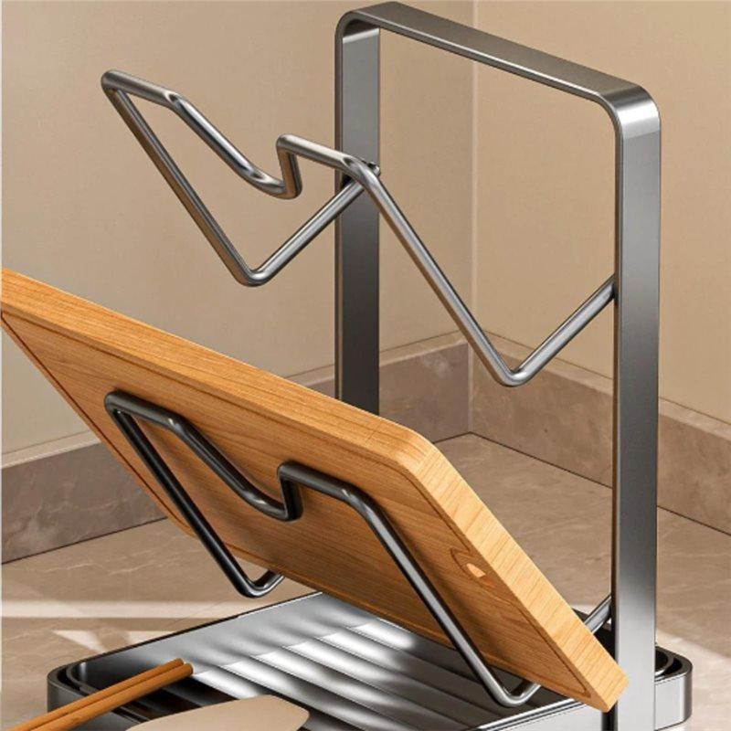 Fresh Pot Lid Organizer Rack For Kitchen, Pot Lid Holder For Stove Top, Lid And Spoon Rest, While Cooking Storage Solution