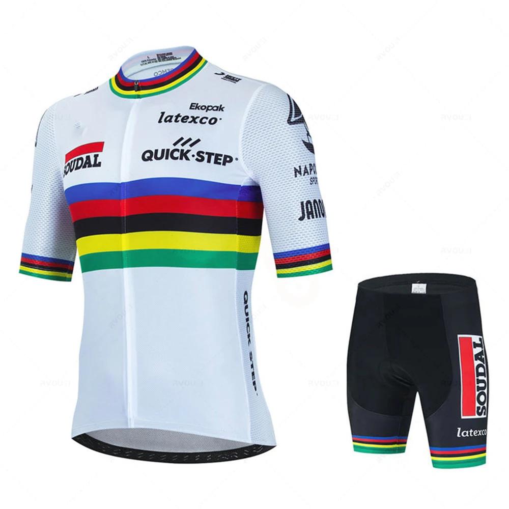 Soudal Quick Step sada cyklistického dresu léto belgické kolo prodyšné muži oblečení na horské kolo Maillot ropa ciclismo uniforma