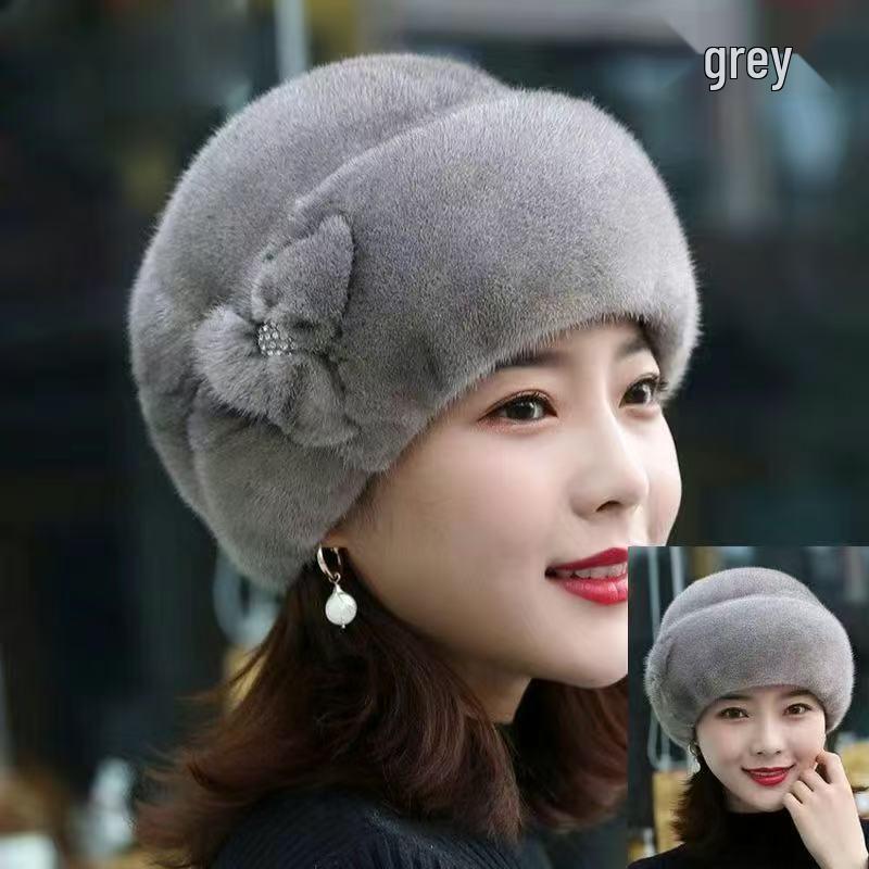 Stylish Women's Autumn & Winter Faux Mink Fur Hat for Middle-Aged & Elderly