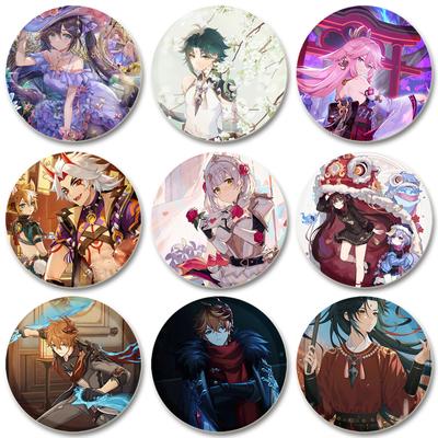 32/44/58MM Legierung Pins für Rucksack Hut Icon Cartoon Brosche Genshin Impact Pin Modeschmuck Accessoire