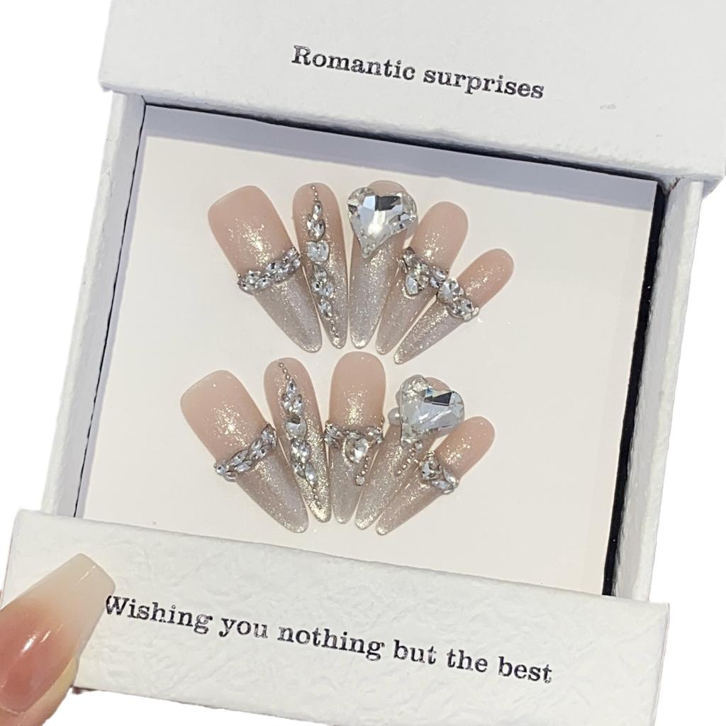 Gradient Smile Broken Diamond Silver Broken Thin Flash Pearl Pile Diamond Glacier Cat Eye Patch Wear Armor