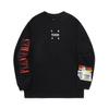 Li Ning X Pleasures Collaboration Skateboard Series Printed Letter Crew Neck Comfortable Breathable Long Sleeve T-Shirt Unisex Tops Black AHSUE19-2