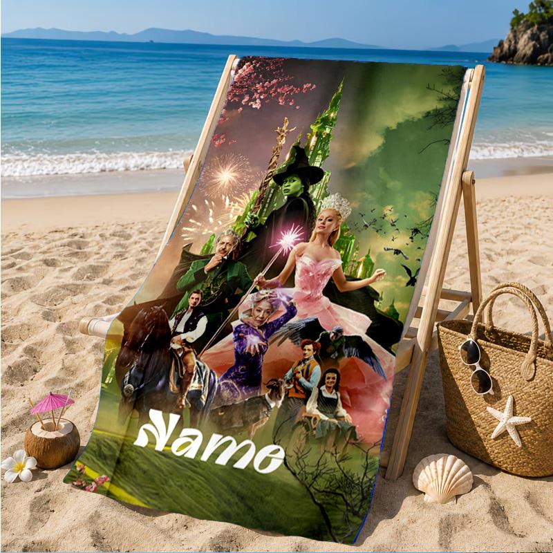 Custom Name Beach Towel Magic Friendship witch Microfiber Beach Towel, Lightweight for Summer Travel, Swimming Pool Fan Birthday Gift