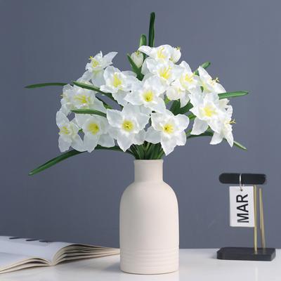 Künstliche Osterglockenblumen 18 Zoll Frühling Kunstseide Narzissen Blumenarrangement Gefälschter Osterglockenstrauß für Heim- Hochzeitsdeko