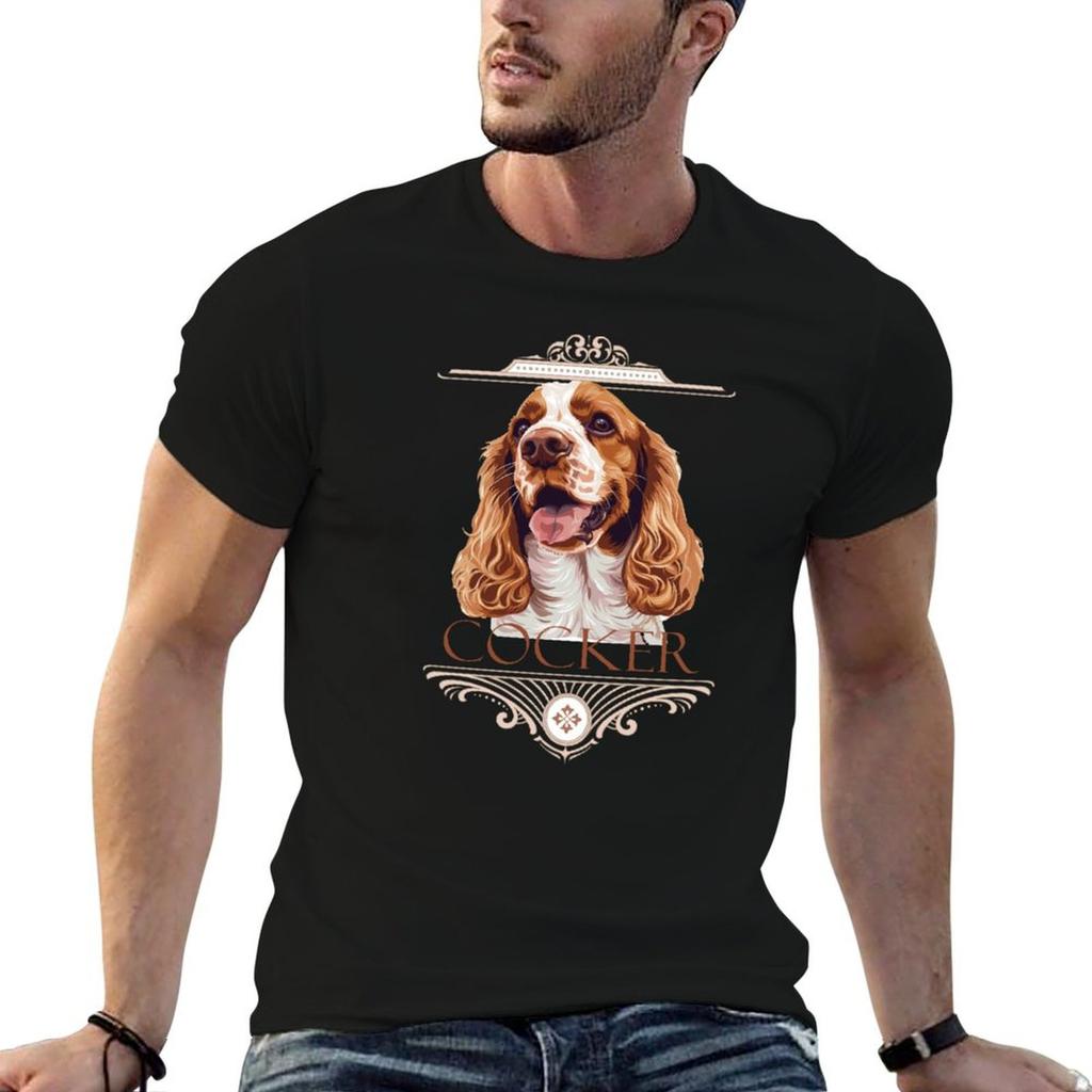 Cocker Spaniel Red And White Classic Design Tshirt Funny T Shirts Cotton Unisex T Shirts For Unisex Tshirt