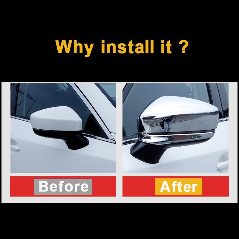 ABS Chrome Car Rearview Mirror Cover Side Wing Cap Shell Case Trims For Mazda CX-5 CX5 CX 5 2017 2018    Accessories