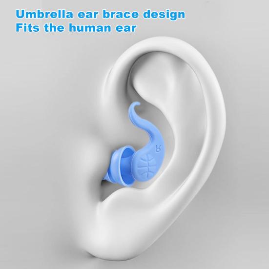 1 Pair Swimming Ear Plugs Reduction Work Washable Reusable Noise Waterproof Silicone Study Sleeping Bathing