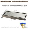 Gun Gray All Copper Anti Odor Bathroom Shower Room Sewer Invisible Floor Drain Washing Machine Toilet Drainage Device