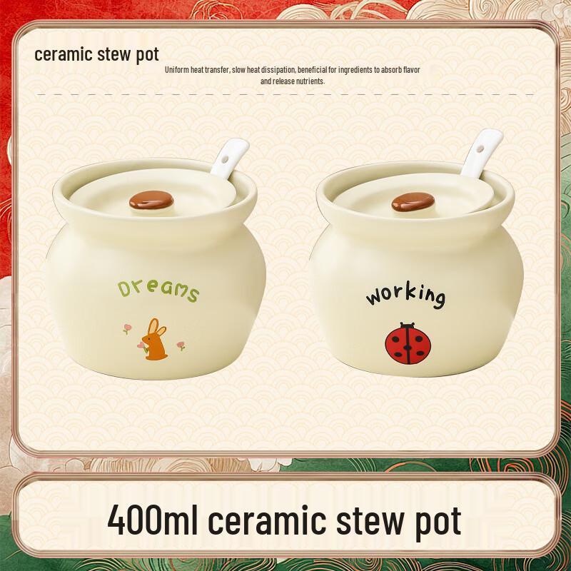 Zhishi Ceramic Covered Stew Pot Set