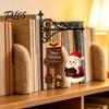 Festive Reading Nook Accents Christmas Bookshelf Hanging Light, Snowman Book Lamp, Metal Decorative Supports Floating Library Lantern Decor,