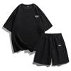 Men's Casual Summer Jacquard Suit: Versatile Short Sleeve and Shorts Set with Loose Fit Design