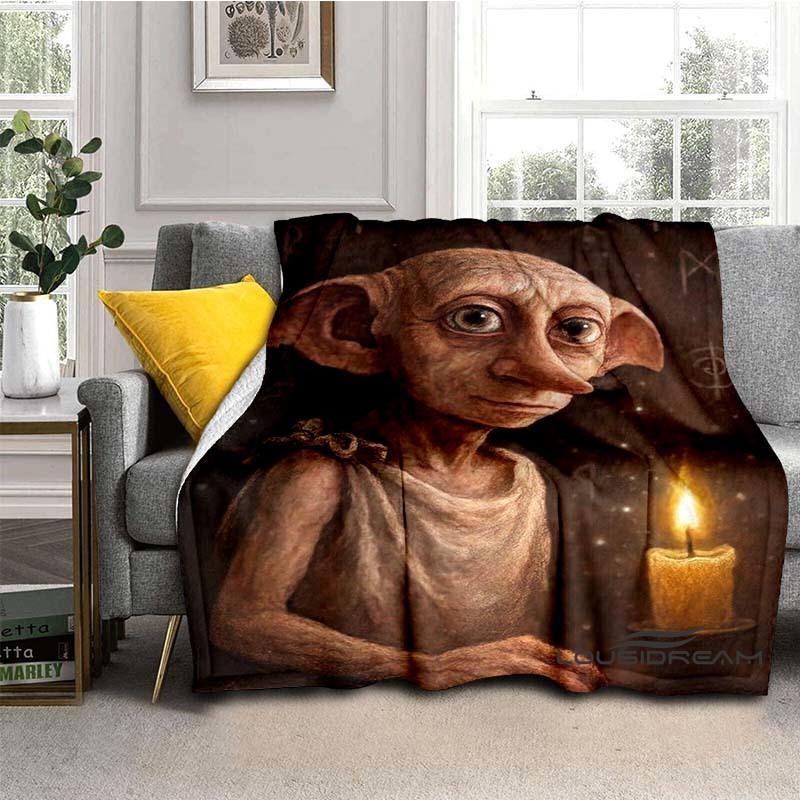 Dobby the House-Elf Cartoon Blanket — 3D-Printed Harry Potter Throw Blanket for Sofas, Beds, Cars, Living Rooms, and Bedrooms