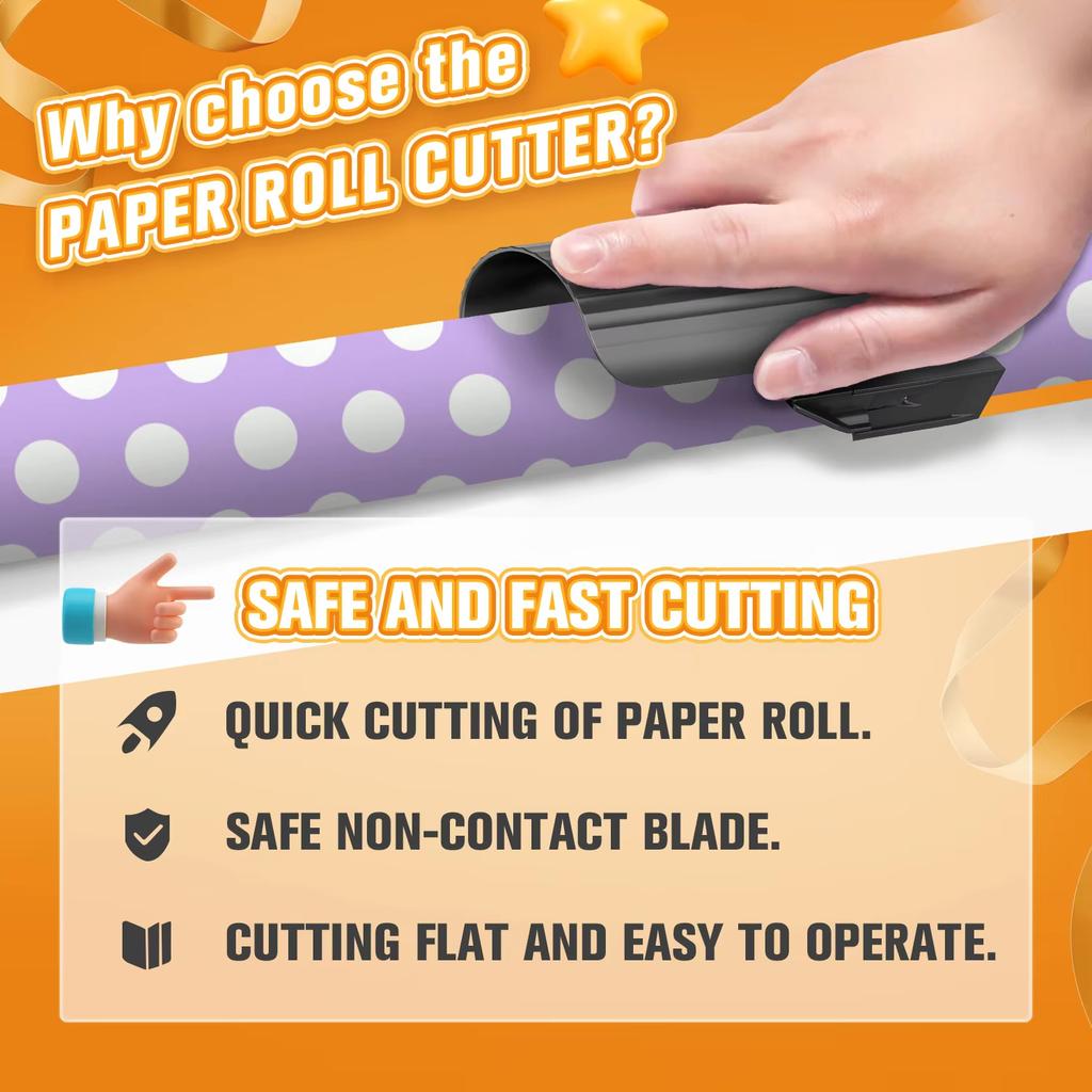 Packaging Paper Cutter Portable Craft Roll Cylinder Paper Cutter for Easy Cutting More Secure Sewing Tools for Christmas Gifts