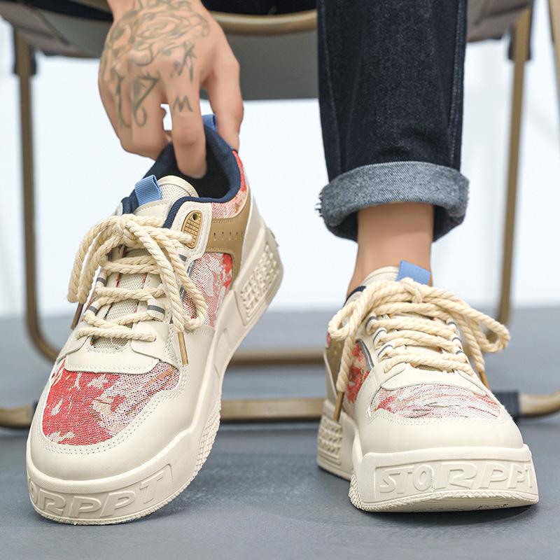 

Autumn men s shoes 2024 new blood line explosion versatile sports shoes men s niche fashion trend casual board shoes 44 червоний