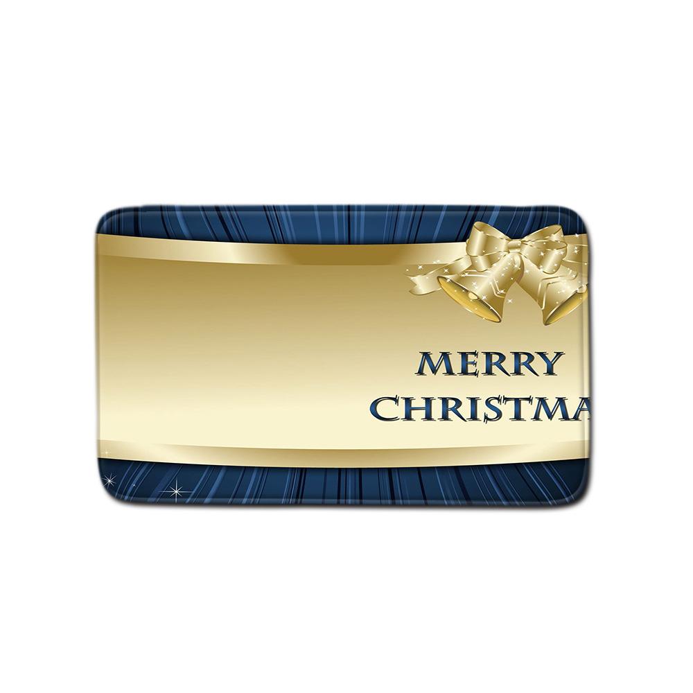 Christmas Waterproof Shower Curtain Four-Piece Combination Floor Mat Entrance Door Mat Bedroom Living Room Carpet
