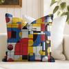 Abstract Painting Piet Art Cushion Cover Eco Linen Pillow Case DoubleSided Print Breathable Durable Zipper Home Decor Gift