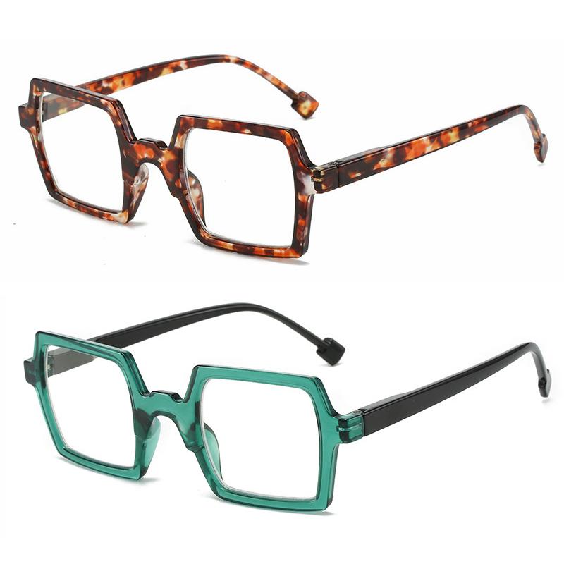 

2 шт. Новые квадратные очки для чтения, оправа для очков, Европа и Америка, женские и мужские очки, очки для пресбиопии, унисекс 0+1.0...+4.0 1.5