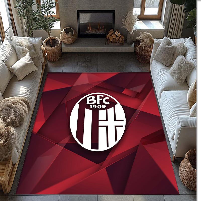 Bologna FC Soccer Football Pattern Soft Area Rug Non Slip Indoor Floor Carpet Sports Decor Mat for Bedroom