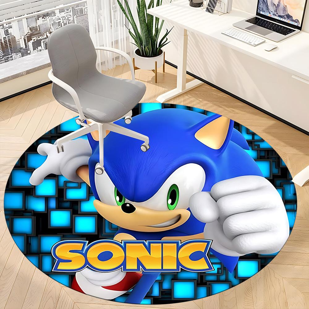 1pc Sonic Adventure Office Round Area Rug, Under Office Chairs Bedroom Living Room Home Decor a0926001