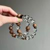 Natural Green Phantom Crystal Bracelet With Agarwood Spacers Vintage Style Jewelry Women