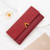 Fashion Accessory PU Wallet Card Holder Tri-Fold Moneybags Multi-card Slot Hasp Closure Long Purses Women