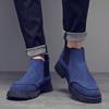 Fur Martin Boots Men's Round Head Platform Short Boots Medium Help Desert Boots Matte Casual Leather Chelsea Boots Men's Trend