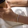 Wanxing Women's 18K Gold Zirconia Stainless Steel Bracelet - Versatile European & American Style Daily Jewelry.