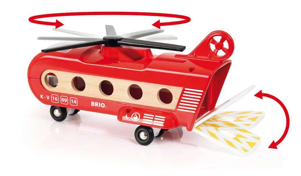 BRIO WORLD Lastehelikopter Alder 3 år og oppover Tre 33886 [8 deler] (Helikopterleketøy)